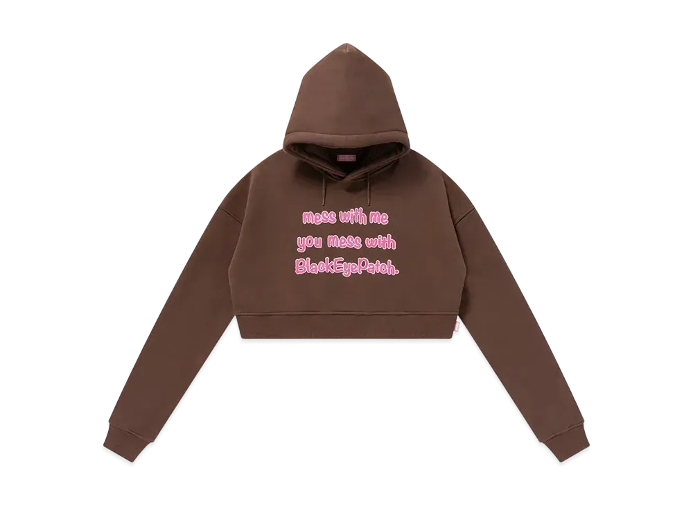BlackEyePatch Mess With BEP Cropped Hoodie "Brown"