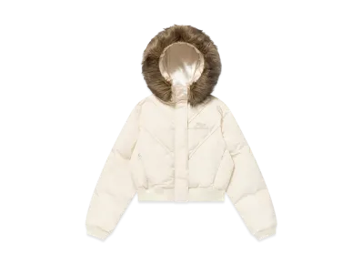 BlackEyePatch Embroidered Faux Fur Hooded Jacket "White"