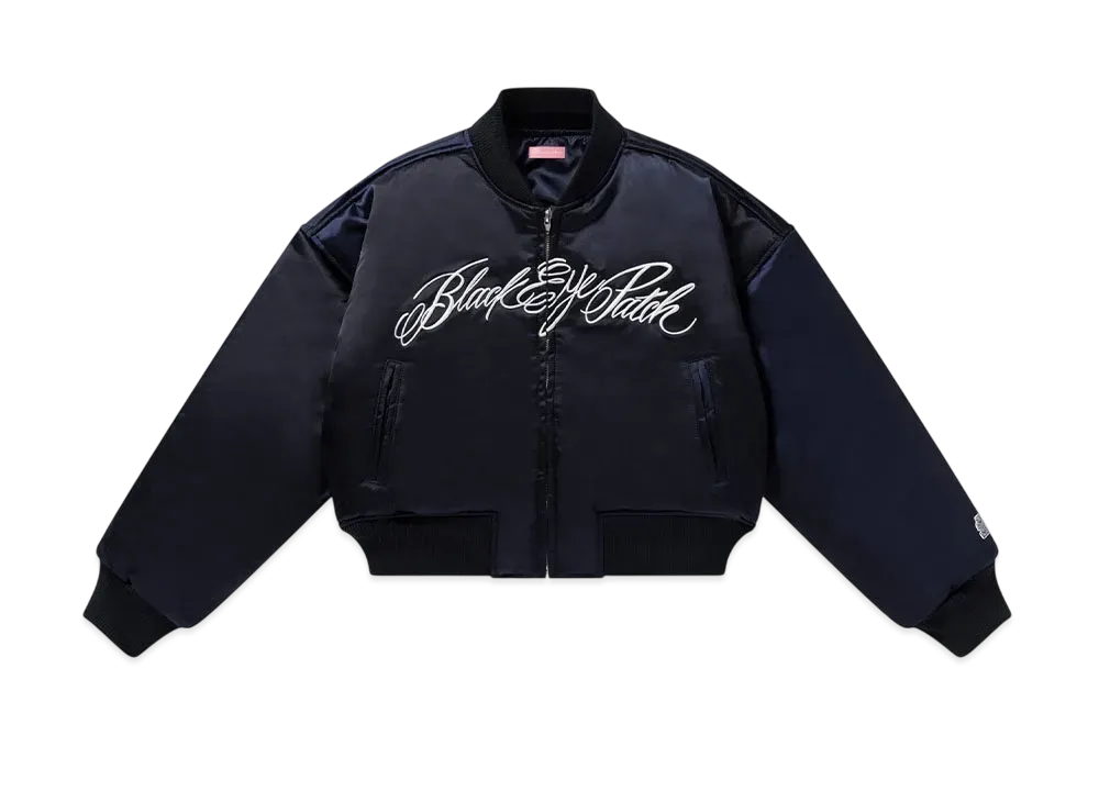 BlackEyePatch Low Script Stadium Jacket "Navy"
