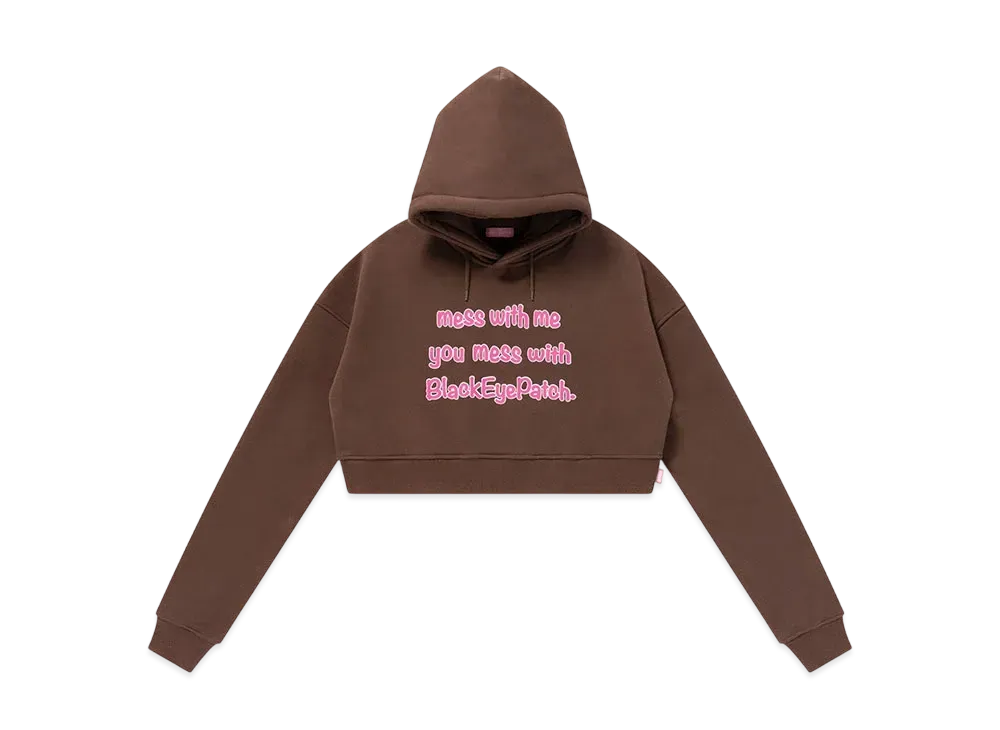 BlackEyePatch Mess With Bep Cropped Hoodie "Brown"
