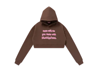 BlackEyePatch Mess With Bep Cropped Hoodie "Brown"