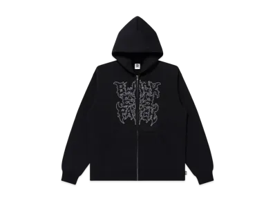 BlackEyePatch Metal Logo Fabric-Stitched Zip Hoodie "Black"