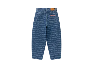 BlackEyePatch Fasthand Script Patterened Extra Baggy Jeans "Indigo"