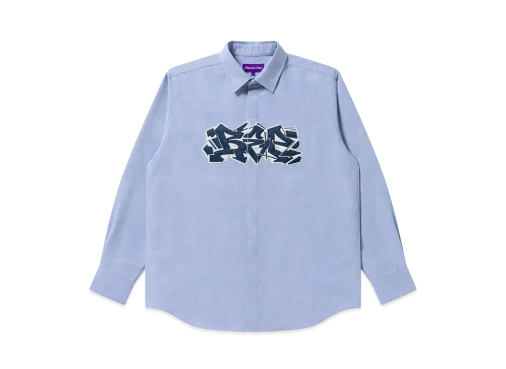 BlackEyePatch Urban Arrows Patched Oxford Shirt "Blue"
