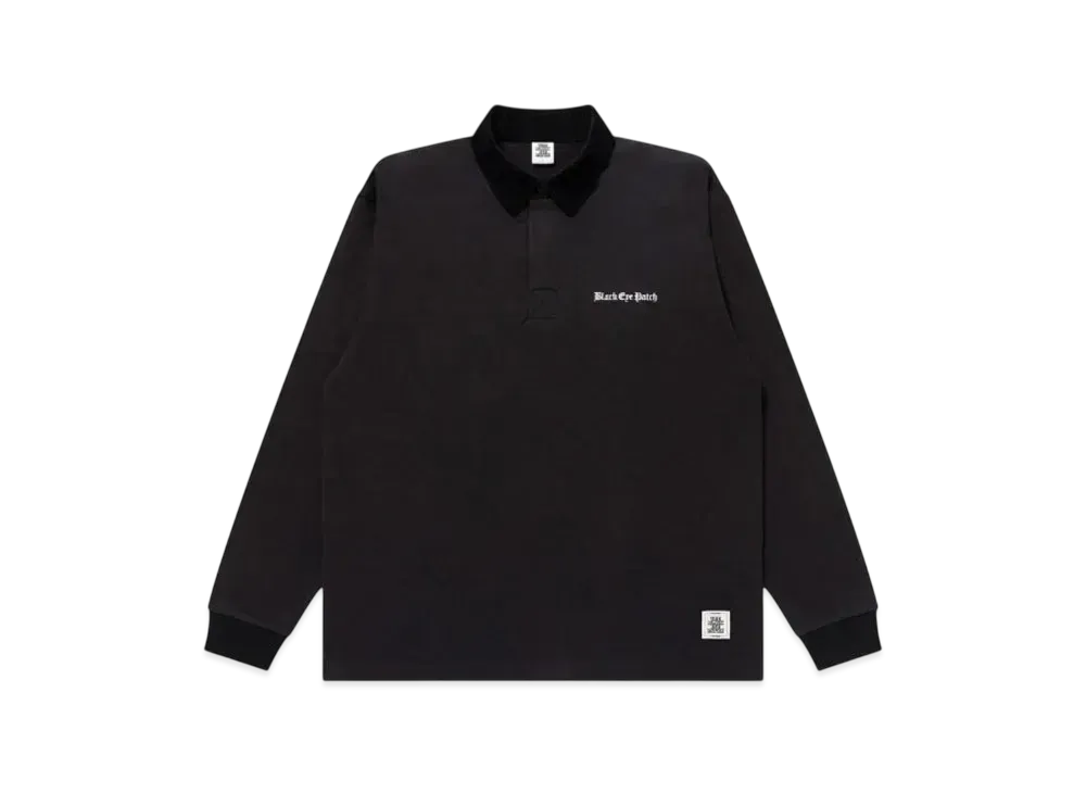 BlackEyePatch OE Logo Corduroy Collared Rugby Shirt "Black"