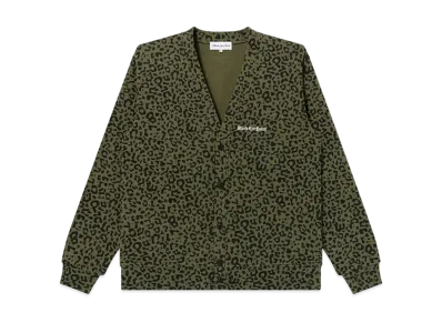 BlackEyePatch OE Logo Leopard Patterned Caridigan "Green"