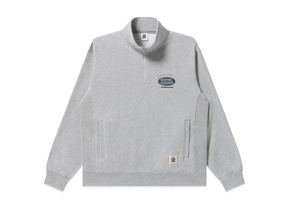 BlackEyePatch Business Size Half Zip Sweat Heather "Gray"