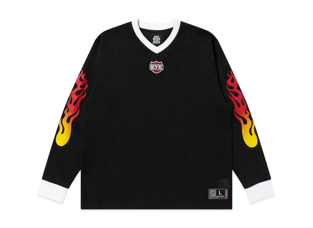 BlackEyePatch Flame Rider Logo V Neck L/S Game Shirt "Black"