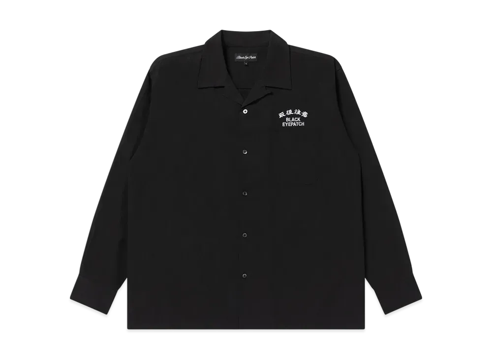BlackEyePatch HWC Embroidered Open Collared L/S Shirt "Black"