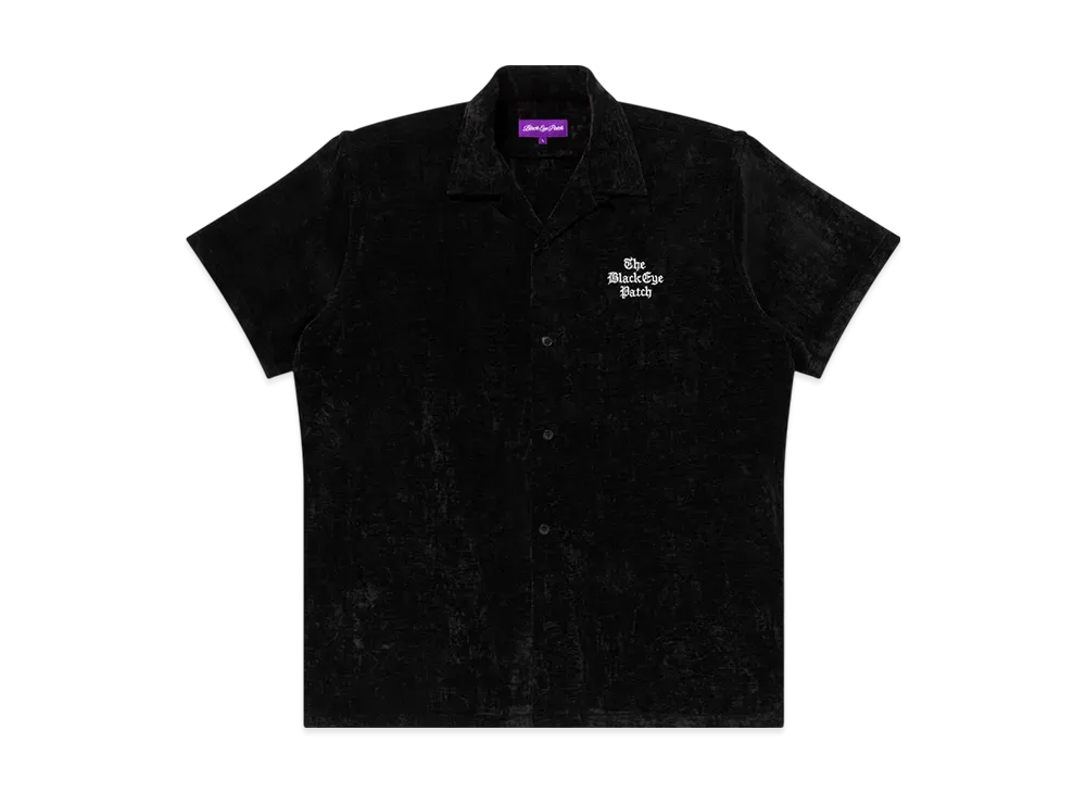 BlackEyePatch Bep Times Open Collared Velour S/S Shirt "Black"