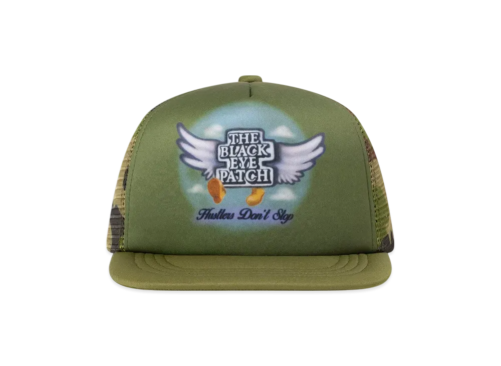 BlackEyePatch Flying Og Boy Airbrushed Mesh Cap "Olive"