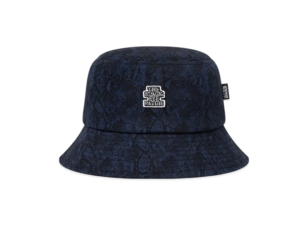 BlackEyePatch Python Patterned Bucket Hat "Navy"