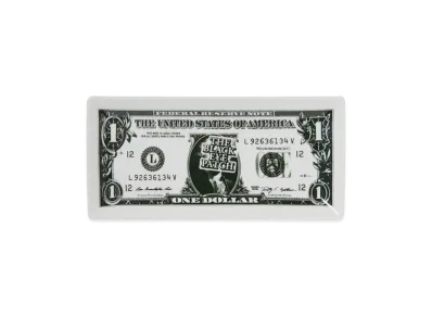 BlackEyePatch Dollar Bill Ceramic Tray "White"