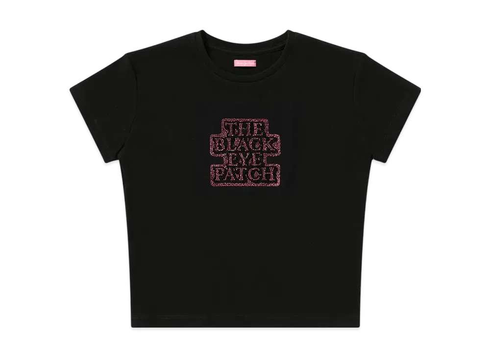 BlackEyePatch Rhinestone OG Label Baby Tee "Black"
