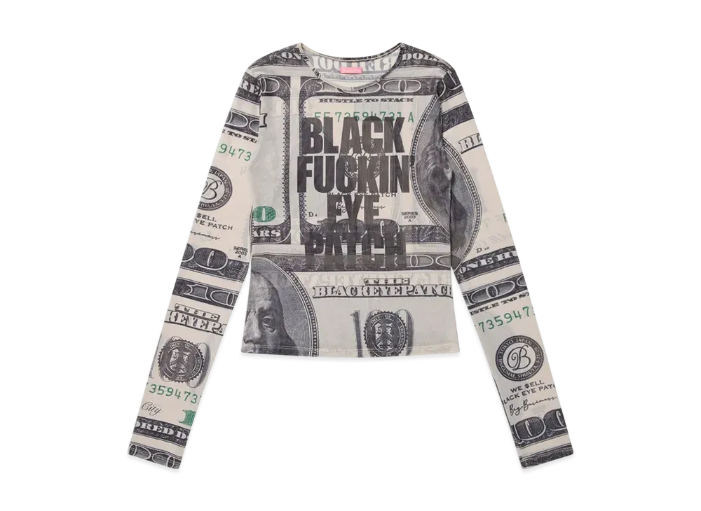 BlackEyePatch Bfep Hundreds Patterened L/S Tee "Ivory"