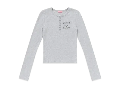 BlackEyePatch Crossed Rifles Henley Neck L/S Tee "Heather Gray"