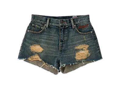 BlackEyePatch WOMEN x MOUSSY Bep Heart Denim Shorts "Dark Blue"