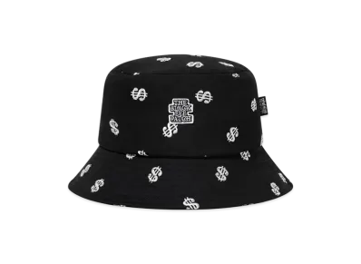 BlackEyePatch Dollar Sign Patterned Bucket Hat "Black"