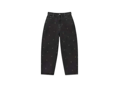 BlackEyePatch Dollar Sign Patterned Extra Baggy Jeans "Black"