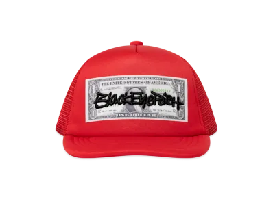 BlackEyePatch Fasthand Script Dollar Bill Mesh Cap "Red"