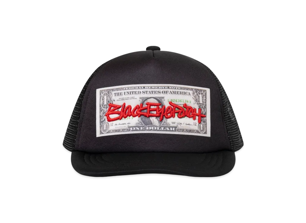 BlackEyePatch Fasthand Script Dollar Bill Mesh Cap "Black"