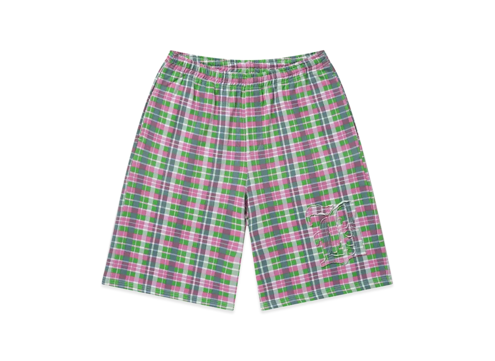 BlackEyePatch Big B Checked Baggy Sweat Shorts "Pink"