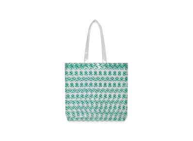 BlackEyePatch Dollar Patterned Baggie PVC Tote "White/Green"