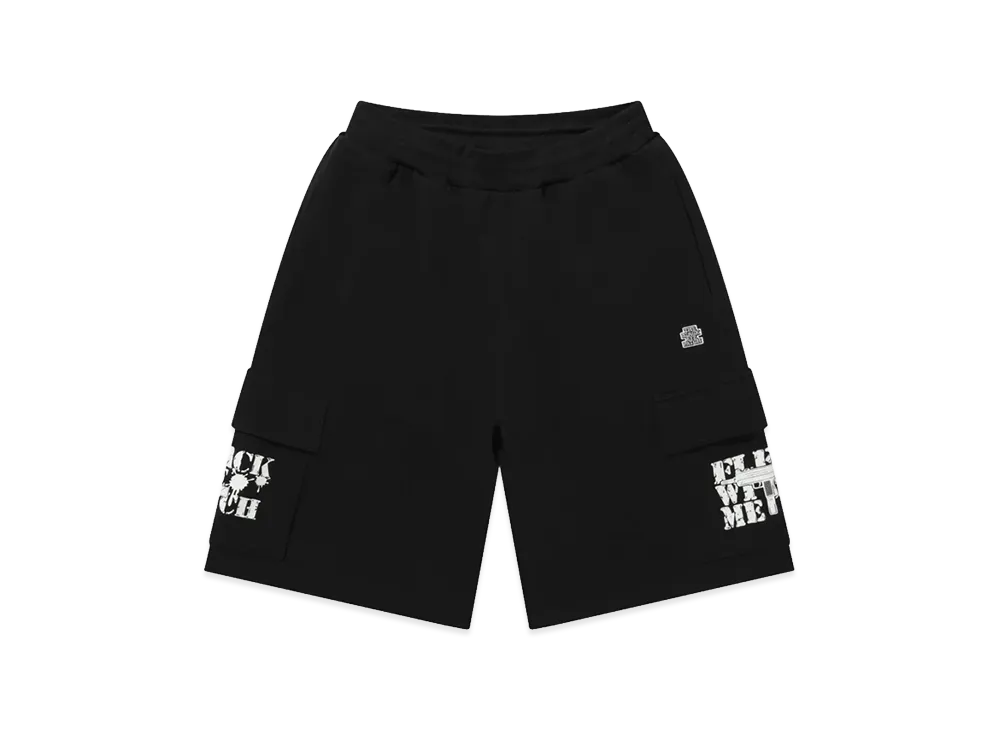 BlackEyePatch x FLEX WIT ME CYPHER FWM Yoko Logo Sweat Cargo Baggy Shorts "Black"