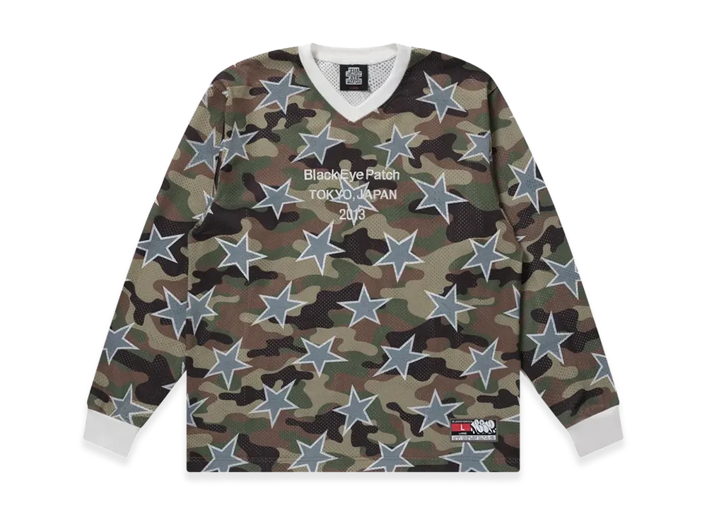 BlackEyePatch Brand Origin Stars L/S Jersey "Woodland Camo"