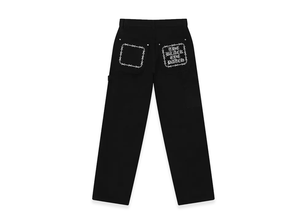 BlackEyePatch Barbed Wire Embroidered Painter Pants "Black"
