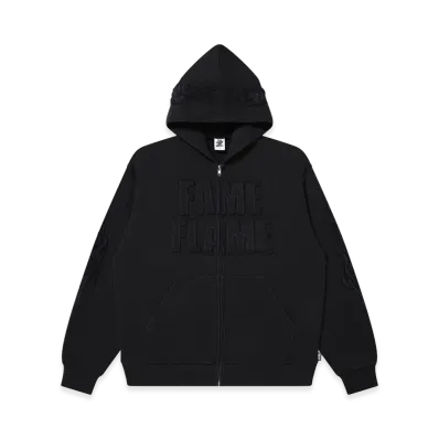 BlackEyePatch x MIKADO Fame Flame Zip Hoodie "Washed Black"