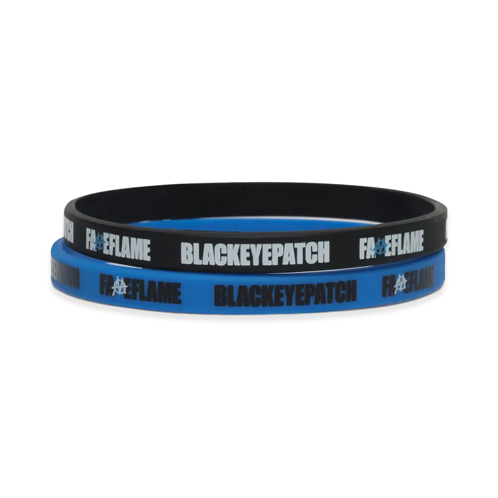 BlackEyePatch x MIKADO Fame Flame Wrist Band (2Pcs 1Set) "Blue/Black"