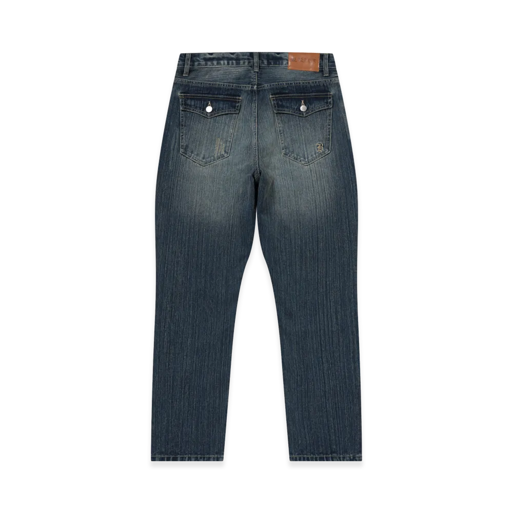 BlackEyePatch Leopard Flap Slim Fit Jeans "Indigo"
