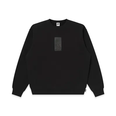 BlackEyePatch HWC Leather Patch Crew Sweat "Black"