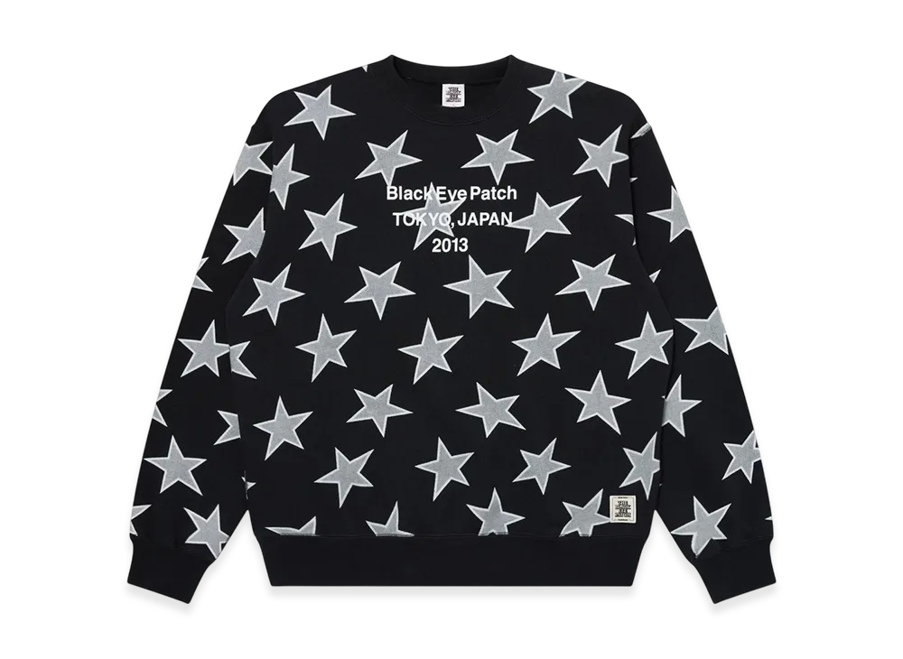 BlackEyePatch Star Patterned Brand Origin Crew Sweat "Black"