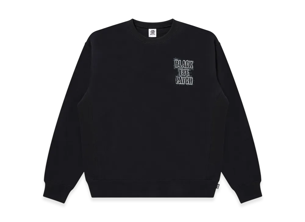 BlackEyePatch Grungy Stencil Logo Crew Sweat "Black"