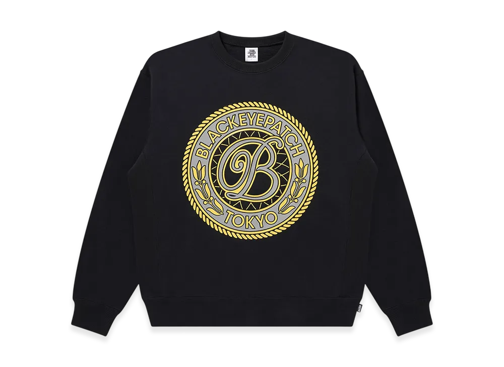 BlackEyePatch Reflective Vintage B Emblem Crew Sweat "Black"