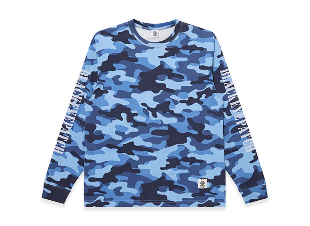 BlackEyePatch Stencil Logo Embroidered L/S Tee "Blue Camo"