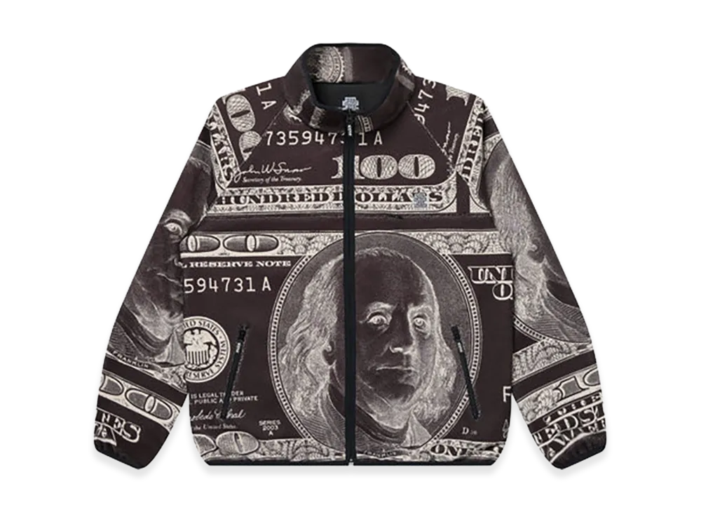 BlackEyePatch Big Hundereds Patterned Fleece Jacket "Black"