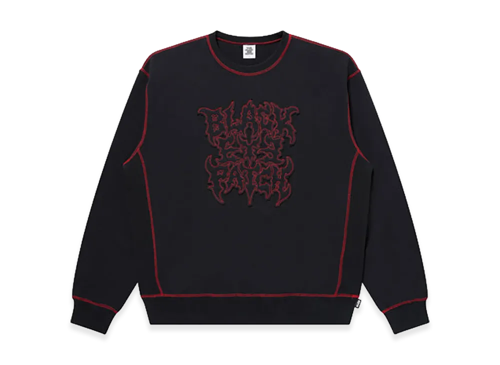 BlackEyePatch Metal Logo Stitched Crew Sweat "Black/Red"