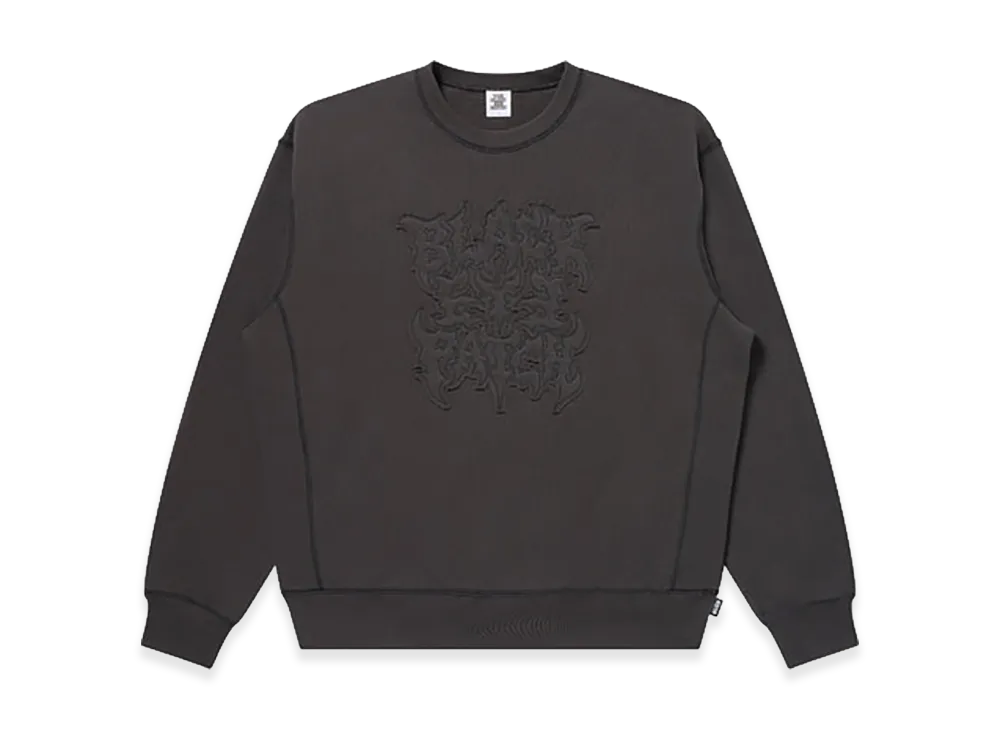 BlackEyePatch Metal Logo Stitched Crew Sweat "Charcoal"