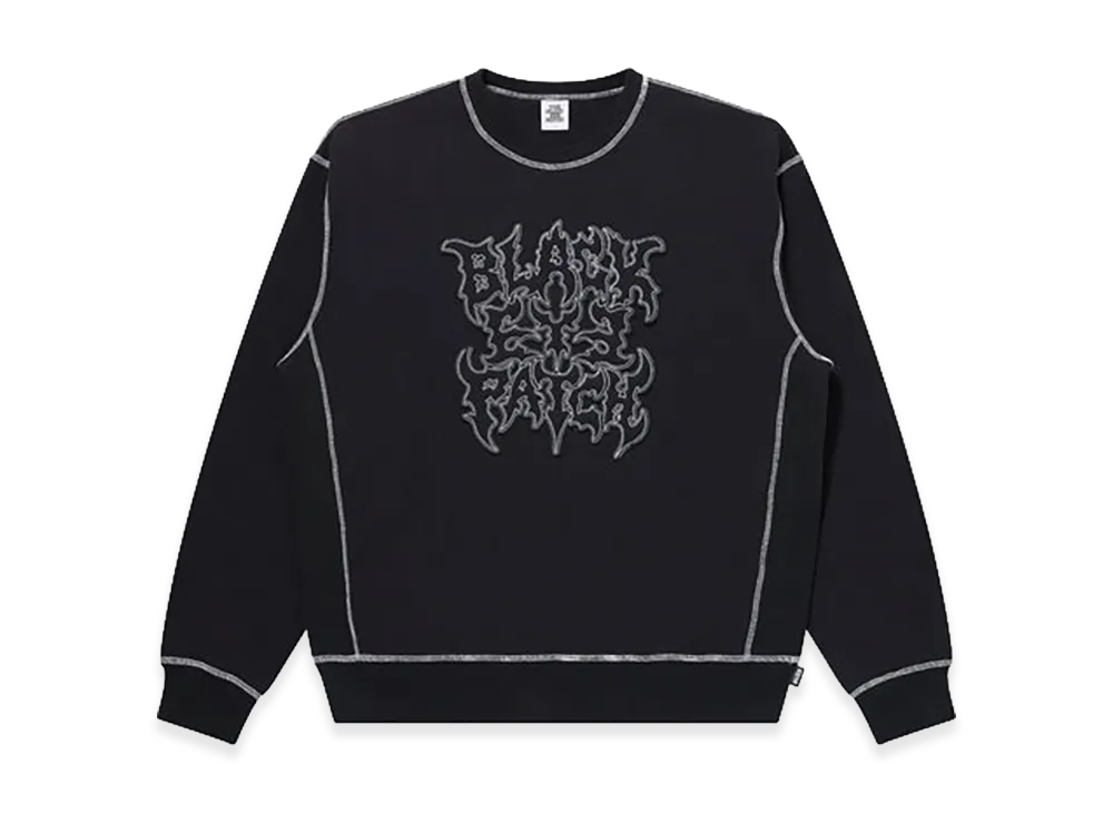 BlackEyePatch Metal Logo Stitched Crew Sweat "Black/White"