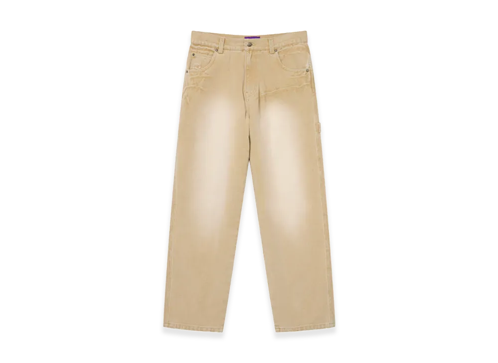 BlackEyePatch OG Leather Patched Washed Painter Pants "Brown"