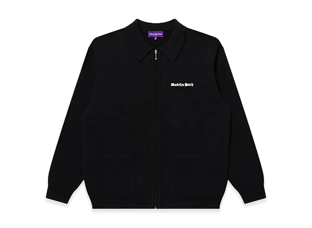 BlackEyePatch OE Logo Embroidered Collared Zip Knit "Black"