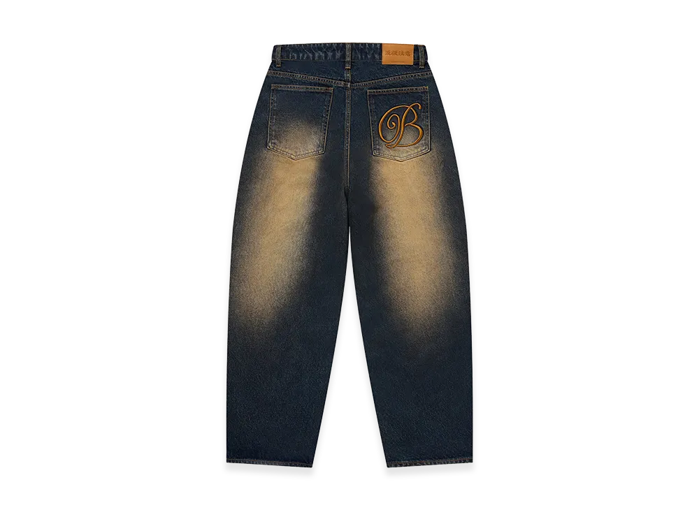 BlackEyePatch B Emblem Baggy Jeans "Dark Indigo"