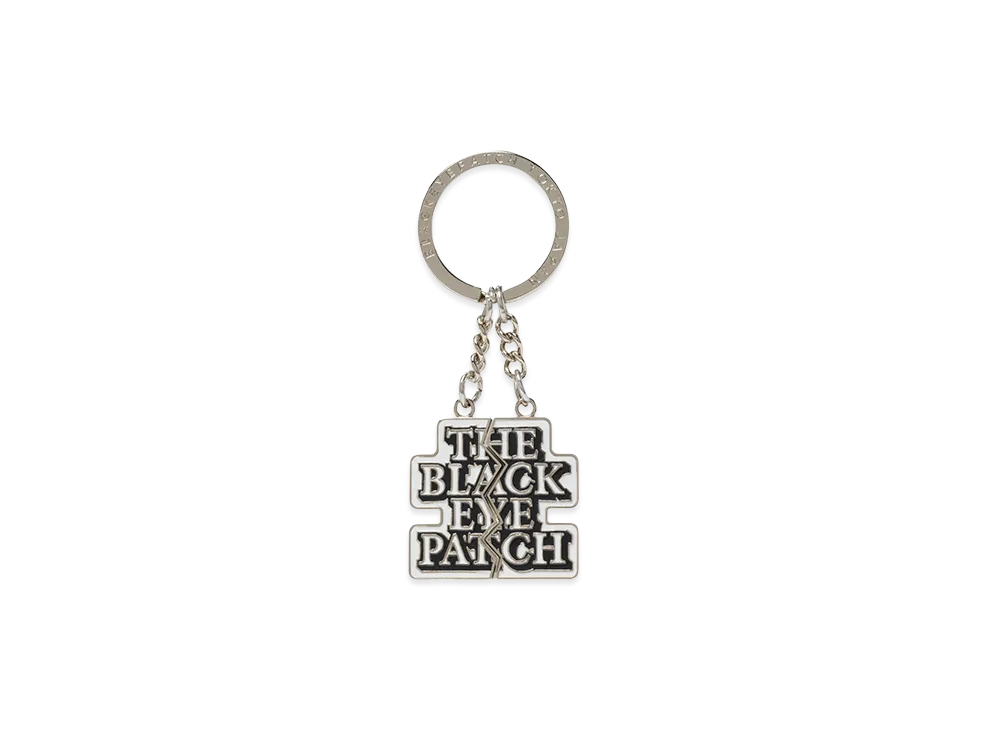 BlackEyePatch Split OG Label Plate Keychain "Silver"