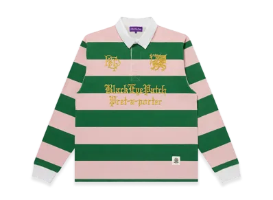 BlackEyePatch Pret-A-Porter Emblems Rugby Shirt "Green/Pink"