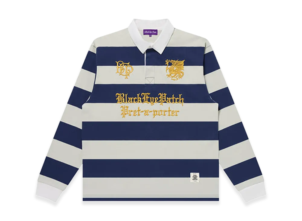 BlackEyePatch Pret-A-Porter Emblems Rugby Shirt "Navy/Gray"