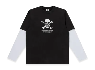 BlackEyePatch Crossbones Layered Thermal L/S Tee "Black/White"