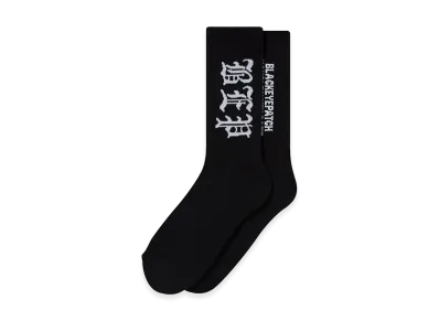 BlackEyePatch 3 Letter OE Socks "Black"